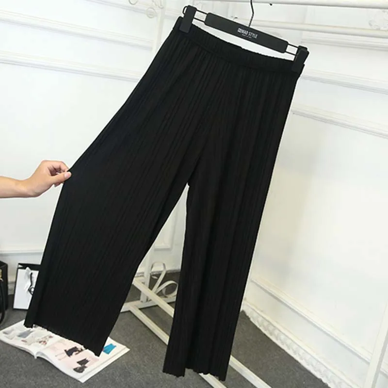 Брюки женские тонкие с широкими штанинами свободные пляжные Тонкие штаны