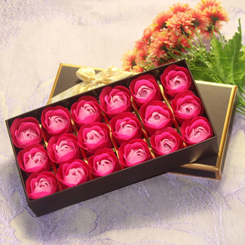 Creative Gradient Simulation Rose Soap Flowers Box Valentine's Day Birthday Gift |