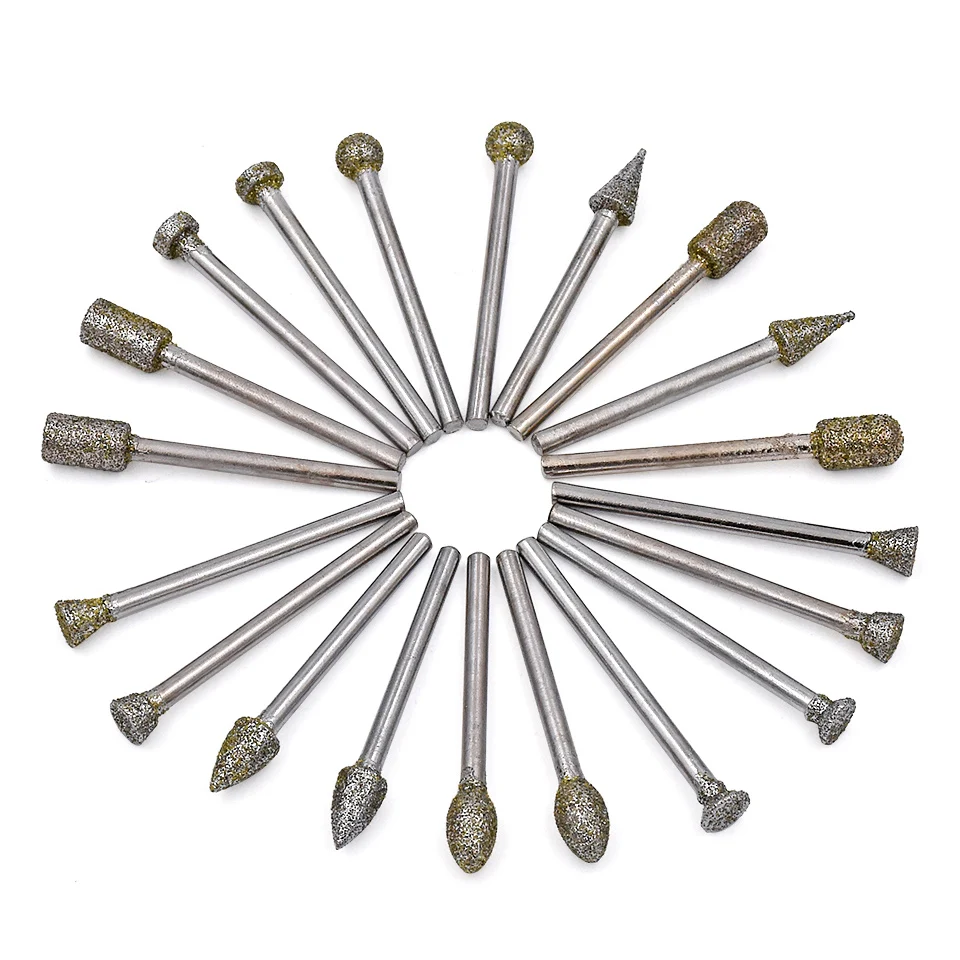 20 шт. алмазные шлифовальные заусенцы электрическая дрель абразивный инструмент