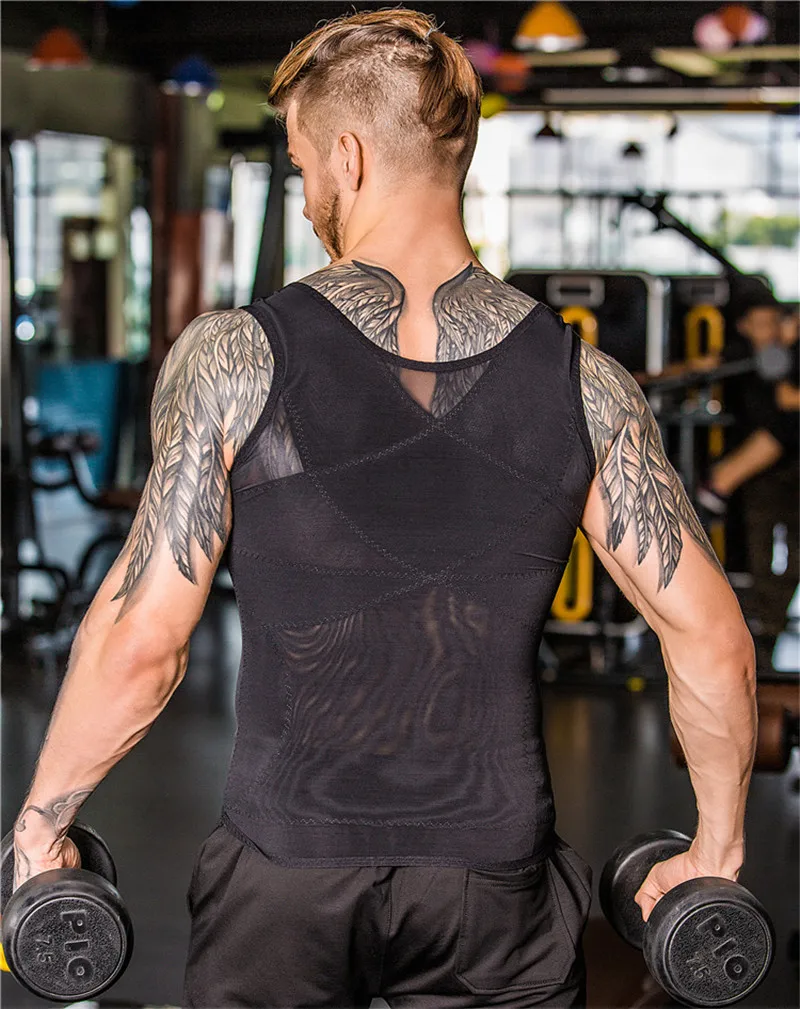 Для Мужчин Body Shaper тела Homme гинекомастия Для мужчин корсет компрессионная футболка, майка с эффектом похудения для Вес потери Корректирующее белье для Для мужчин
