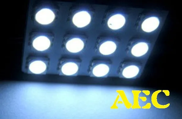50 компл./лот купольная панель led 12 SMD 5050 LED 12SMD Автомобильная интерьерная крыша