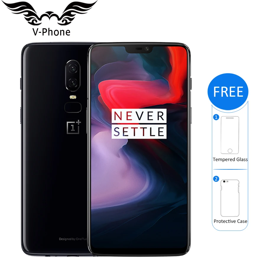 Международная версия мобильного телефона Oneplus 6 A6003 4G LTE 6,28 ''8 Гб 128 ГБ Snapdragon 845 Android 8,1 двойная камера 20 МП NFC