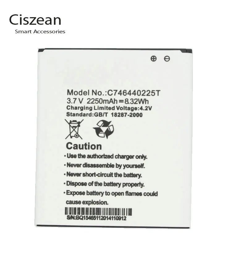 Ciszean 1x3 7 V 2250mAh запасная литий ионная батарея C746440225T для BLU STUDIO 5 D610 D610A