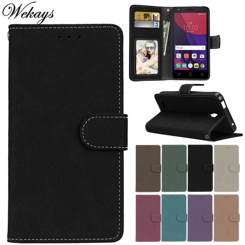 Wekays для Alcatel One Touch Go Play черный деловой Матовый кожаный чехол книжка 7048 7048X