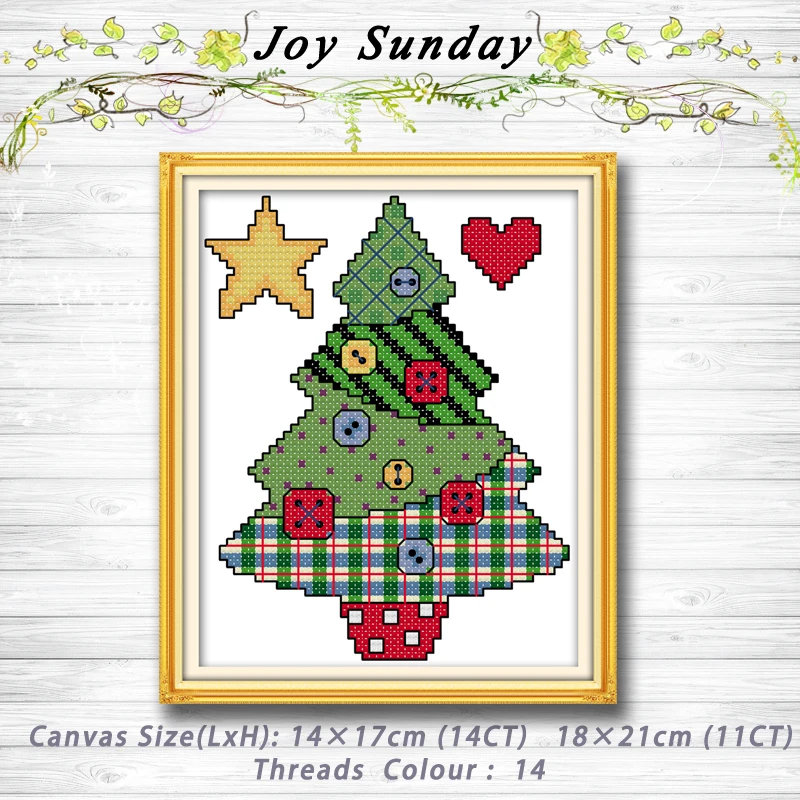 Button Snowflake Christmas tree decor painting dmc 14CT 11CT counted cross stitch kits embroidery set Needlework Set Home | Дом и сад