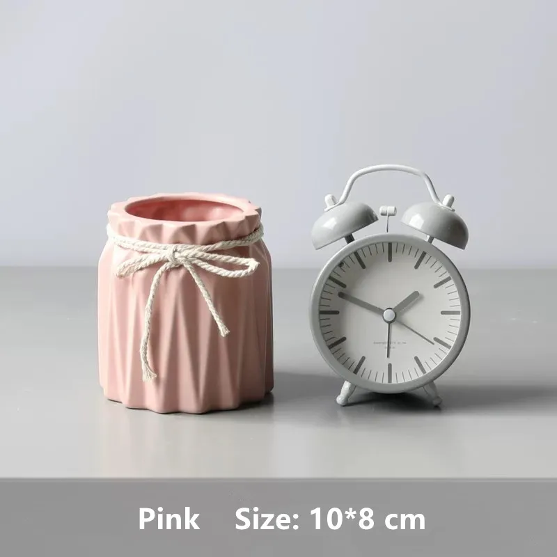 Style 18 Кисть для макияжа, керамическая банка для хранения, розовая керамическая бутылка для хранения, органайзер для хранения косметики, настольная подставка для ручек, керамический контейнер - Цвет: Style 18