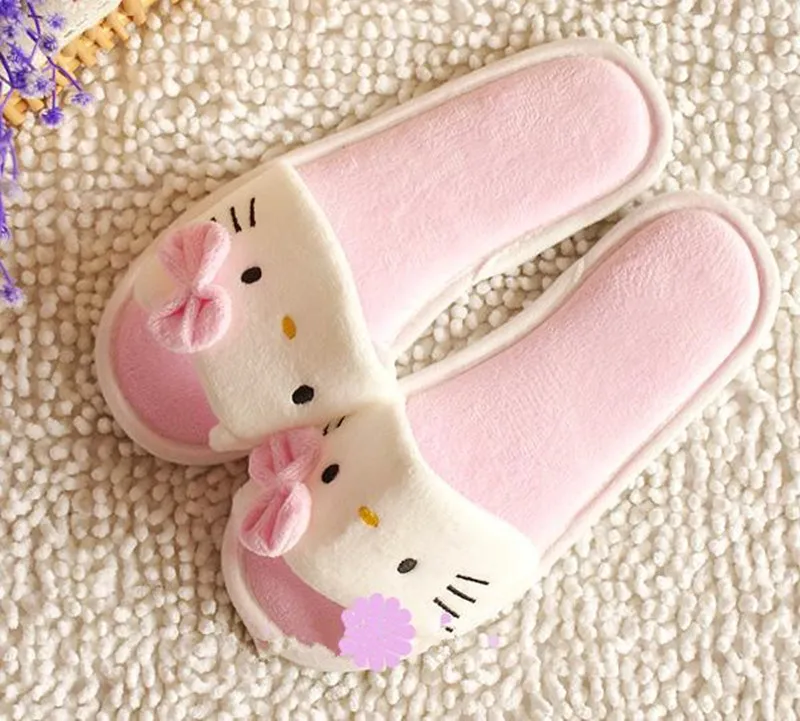 Pink 38-39(M) Милые тапочки с открытым носком и рисунком кота; домашние женские тапочки; XW-1011 - Цвет: Pink 38-39(M)