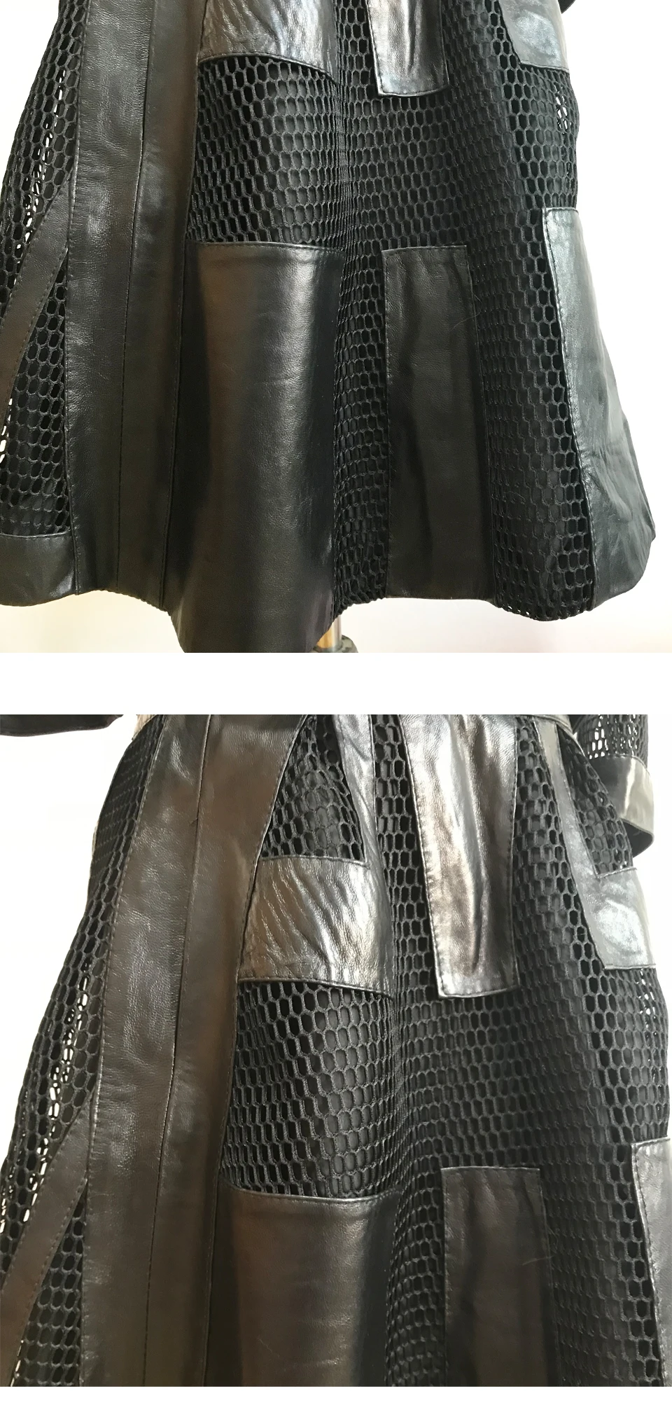 SHILO GO/Новая модная уличная Женская свободная черная короткая куртка из овечьей кожи с круглым вырезом, комплект с плиссированной юбкой
