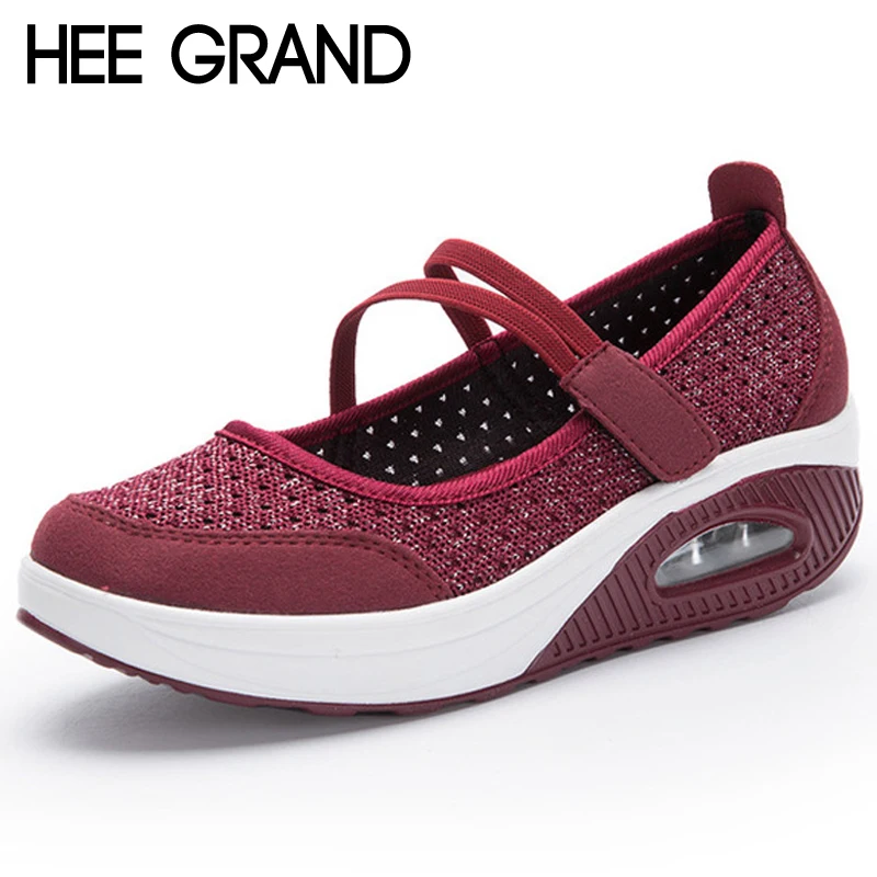 HEE GRAND/криперы Новинка 2018 года Летняя обувь на платформе Женская дышащая без
