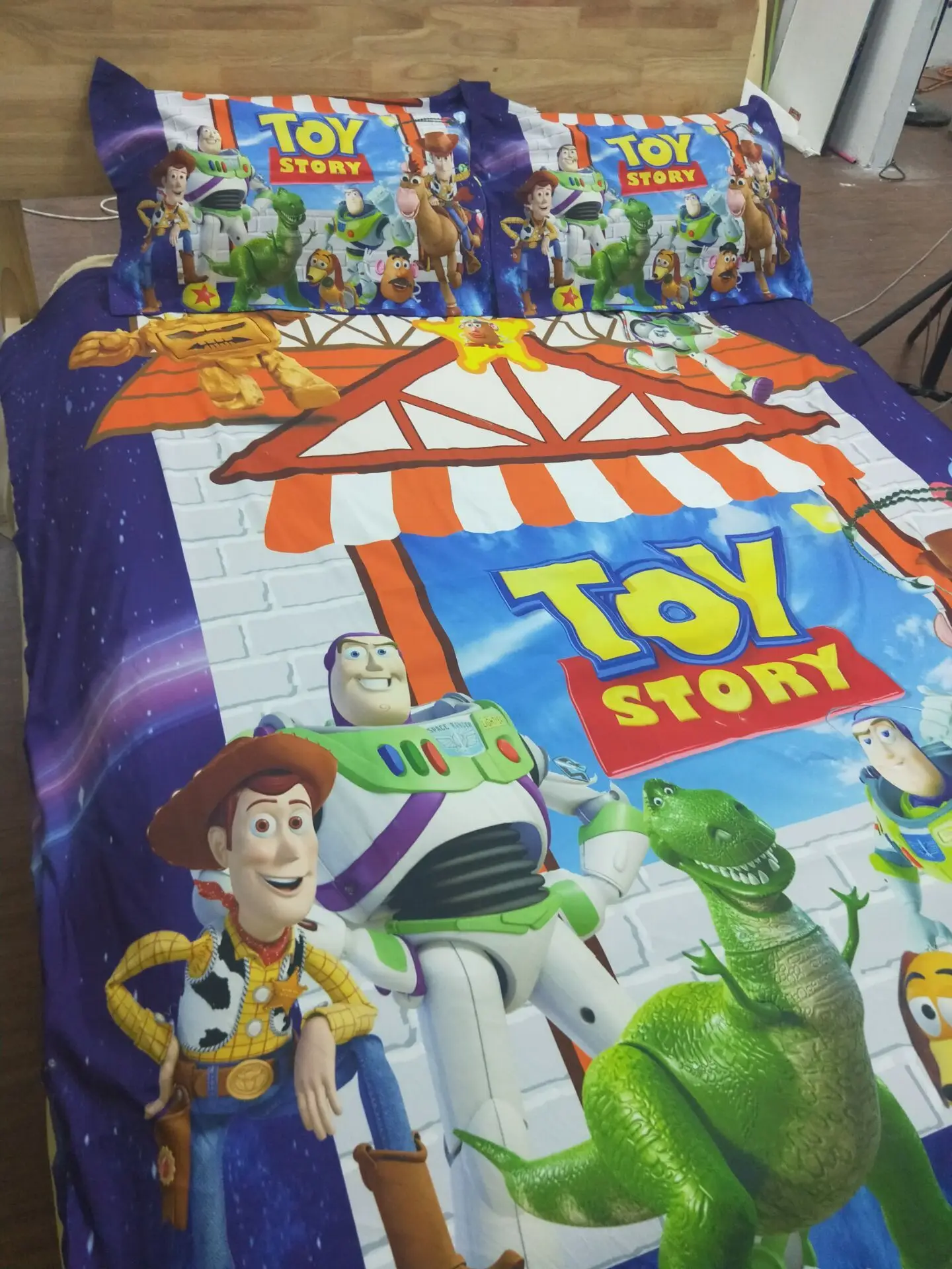Набор постельного белья disney Toy Story, двойной размер, пододеяльник, набор для детей, домашний декор, постельное белье king queen, Комплект постельного белья из 3 предметов для мальчиков