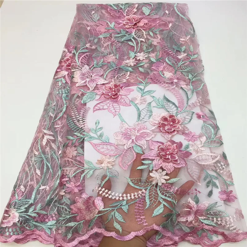 Свадебное платье каменная кружевная ткань нигерийская для платья сиреневая