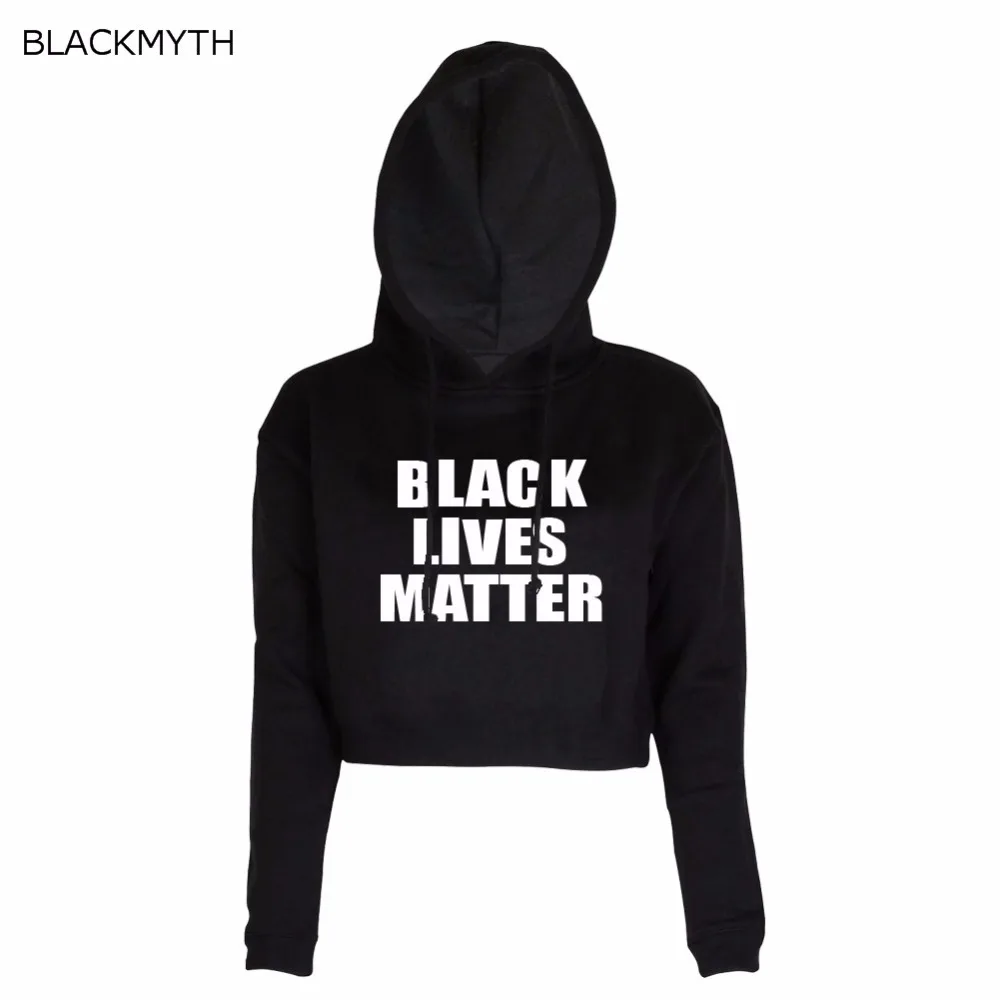BLACKMYTH Crop женские толстовки с капюшоном сезон осень черная жизнь зима мода