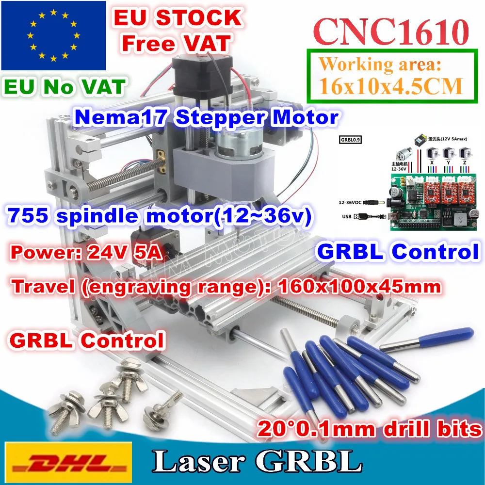 [Доставка ЕС/Бесплатная НДС] 1610 GRBL контрольный станок CNC DIY Мини рабочая зона 160x100x45