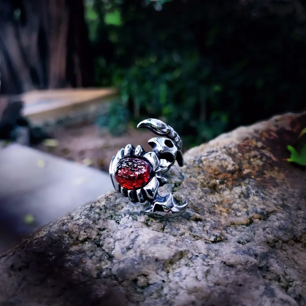 Кольцо из нержавеющей стали с фианитом|scorpion ring|personalized ringjewelry stainless |