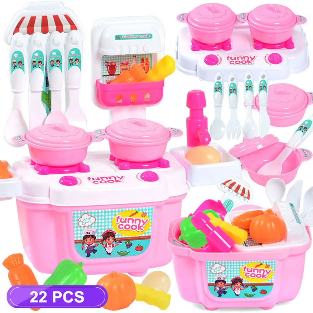 

1 Set Children Kids Girl Toy Role Play Mini Simulation Kitchenware Tableware Cookware For Children L0709