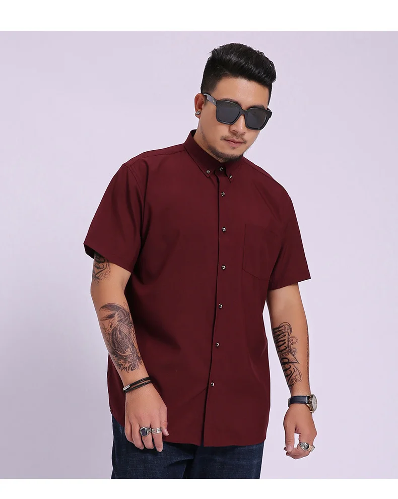 Плюс Размеры 10xl 9xl 8xl 6xl 5xl 4xl Для мужчин рубашка короткий рукав Slim Fit Мужская одежда рубашки мужской одежды социальных Повседневное рубашки для Для мужчин