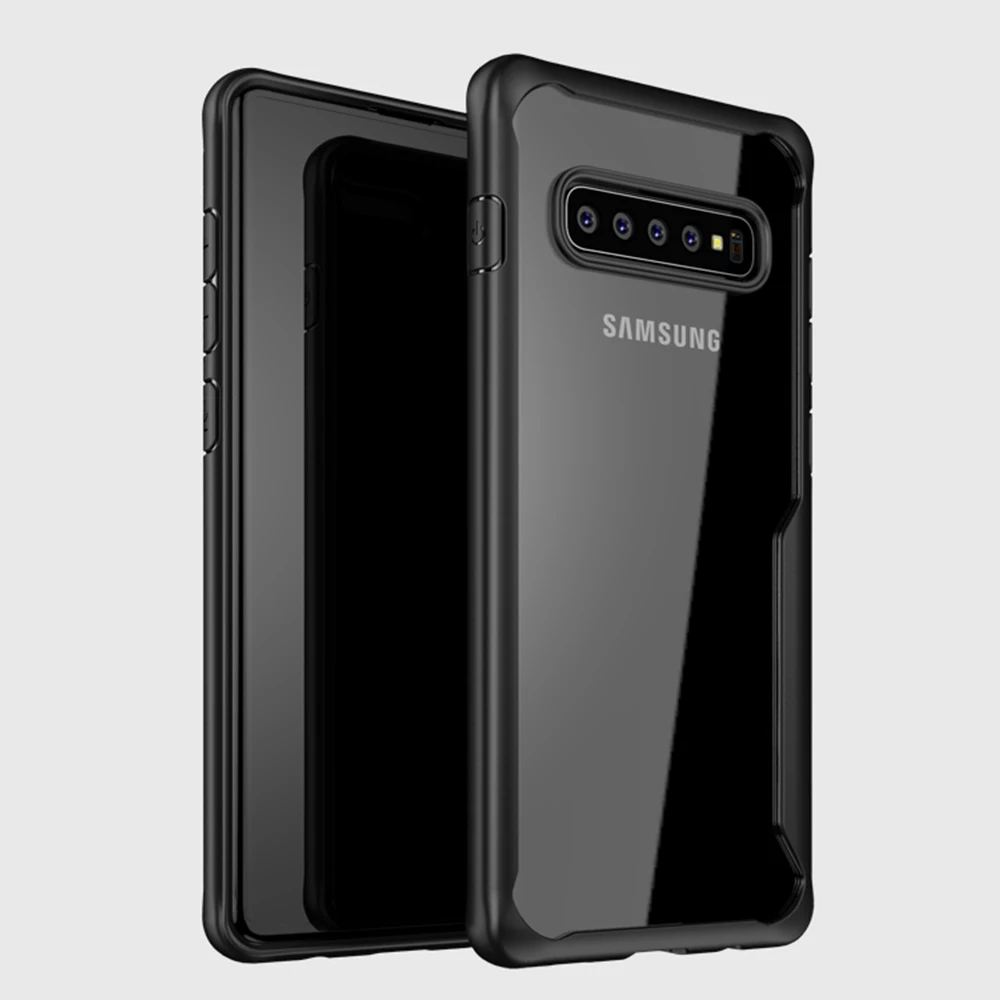 Противоударный защитный чехол для samsung Galaxy S10 Plus Note 10 S10e прозрачные чехлы для Galaxy S9 S8 Plus Note 8 9 силиконовый - Цвет: Black