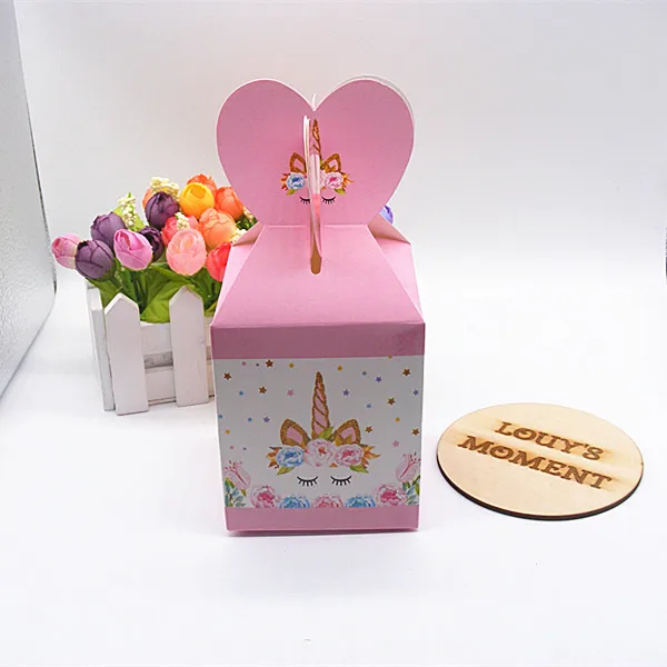 12 X конфеты единорог коробка для девочек подарок на день рождения Baby Shower вечерние