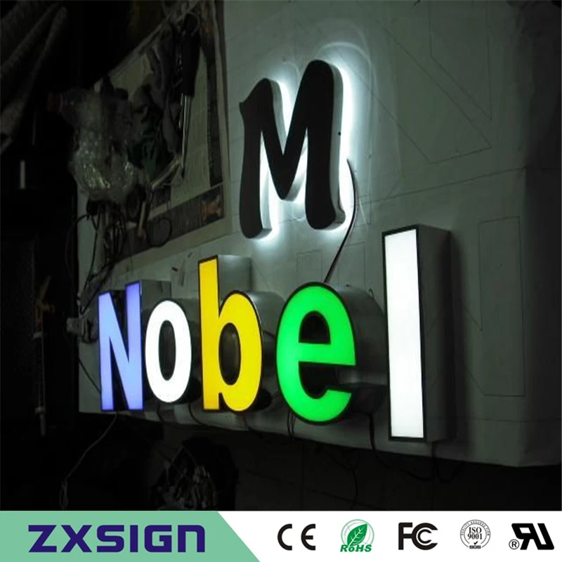 

Outdoor waterproof high brightness acrylic stainless steel sides lettre lumineuse, front lit LED channel letter logo