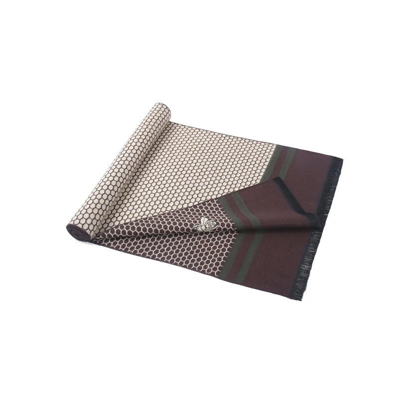 Шарф мужской Couverture fashion design bee, бренд luxury Business Casual из кашемира и хлопка, зимние воротники.