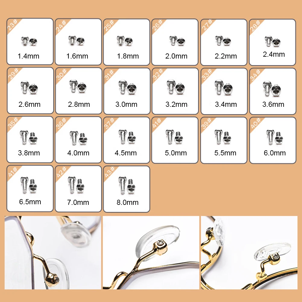100Pcs Tiny Silicone Nose Pad Sunglass Spectacles Set Repair Tool Assortment Eyeglasses Micro Screwdriver With Tweezer Nut Kit | Аксессуары