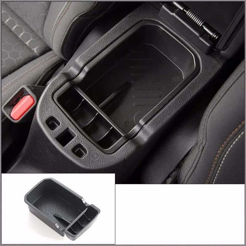 ABS черный Автомобильный подлокотник консоль центральный слот ящик для хранения