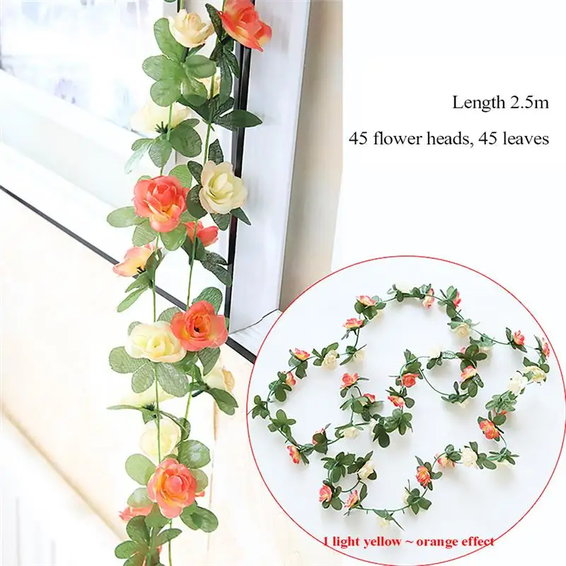 1pcs Artificial Flowers Rose Vine Rattan Hanging Garland Fake String Home Party Wedding Garden Decoration Y828 | Дом и сад