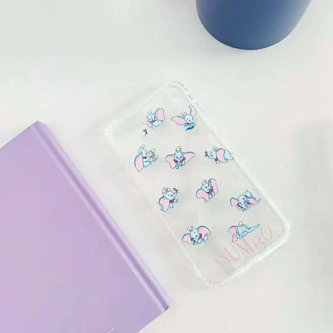 Cute Cartoon transparent flying elephant air pressure Case for iPhone XR XS MAX X 6 6S 7 8 Plus DUMBO Clear Phone Back Cover |
