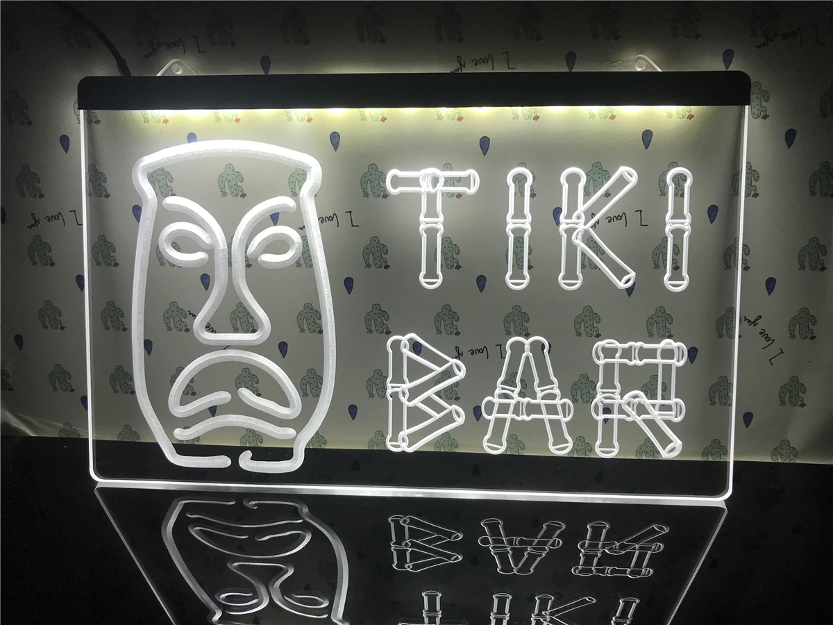 I552 tiki бамбуковая маска со светодиодной подсветильник кой|Таблички и знаки| |
