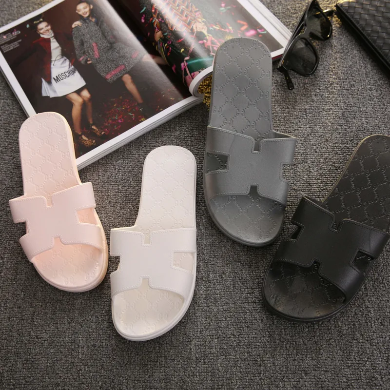 Толстые подошве сандалии женщин летом 2017 новых студентов скольжения с плоские