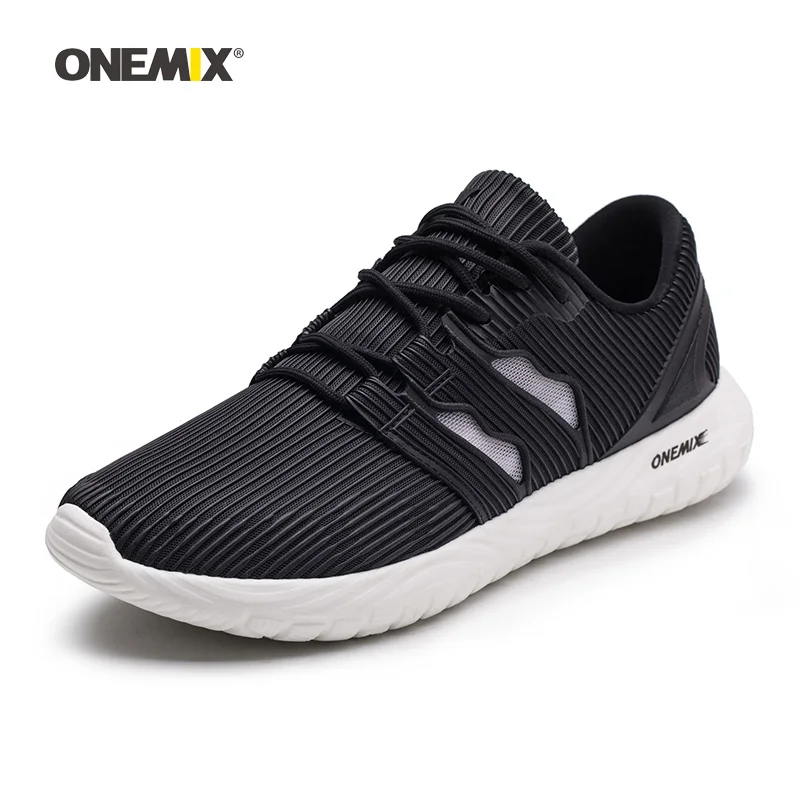 Onemix мужские кроссовки для бега женщин черные дышащие дизайнерские спортивные на