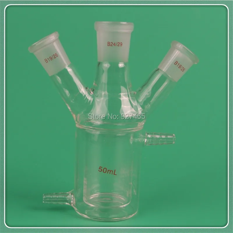 50ml Lab Jacketed Glass Reaction Flask reactor vessel | Канцтовары для офиса и дома