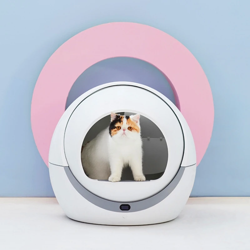 Домашняя Автоматическая кошачья песочница, котенок, робот, подстилка, закрытый поднос, туалет, вращающаяся, тренировочная, съемная, постельное белье, аксессуары для домашних животных