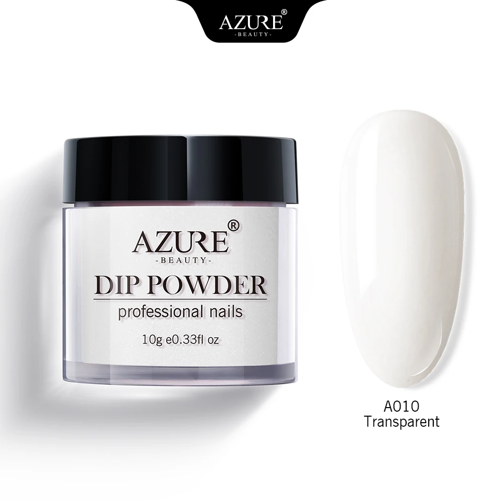 A010 AZURE BEAUTY Новейший цветной погружающийся порошок для нейл-арта, пудра для украшения, градиентный цвет, блестящий порошок для ногтей, 24 цвета, Dip порошок - Цвет: A010
