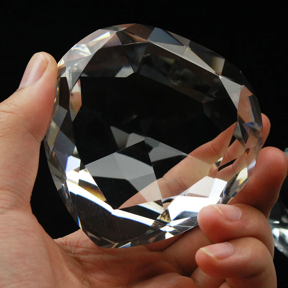 Clear Crystal Heart Paperweight Faceted Cut Glass Stone Diamond Jewelry Party Gifts for Guests | Favors