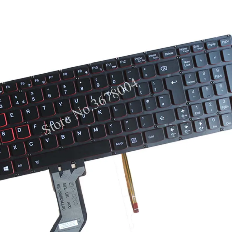 Новинка для Lenovo ideapad Y700 Y700-15ISK Y700-17ISK Клавиатура ноутбука с подсветкой UK без рамки |