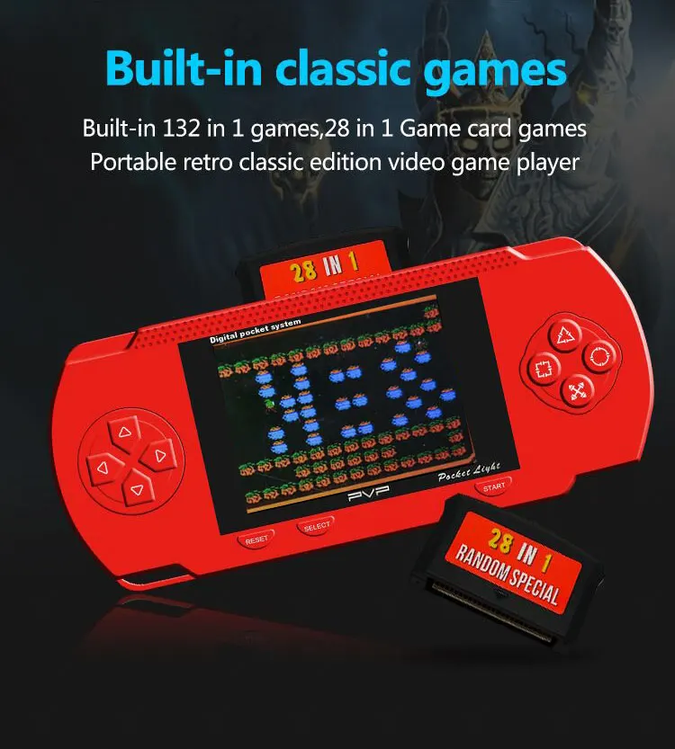 YLW лягушка портативная игровая консоль Встроенная 132 классические игры детская 2