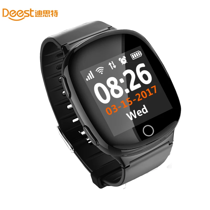D100 Smart Watch GPS+LBS+WIFI Positioning Anti-lost Heart Rate Sports Tracker Fall Alarm SOS Wristwatch for Old People Elder | Электроника