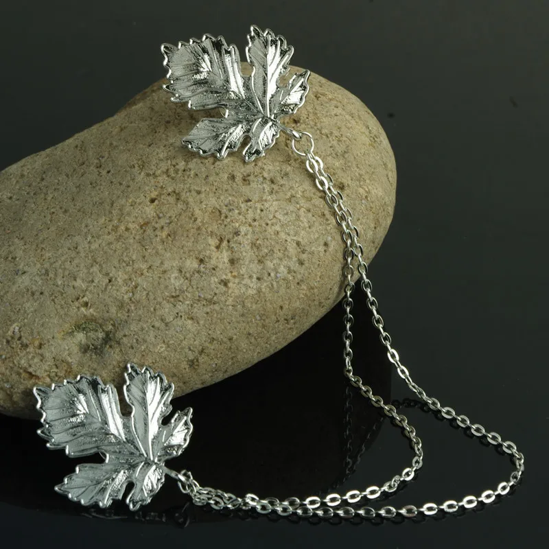 Винтажная брошь в виде кленового листа воротника с кисточками на булавке Модная