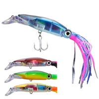 1pcs hard fishing lure fish bait 14cm43g 4 color squid high carbon steel hook octopus crank for artificial tuna sea allure tool