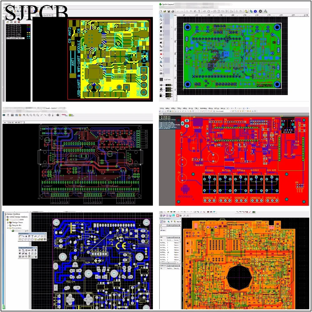 SJPCB FR4 4 слоя PCB дизайн быстрый поворот многослойный прототип бронь 4 дня время выполнения отправка файл для расценки