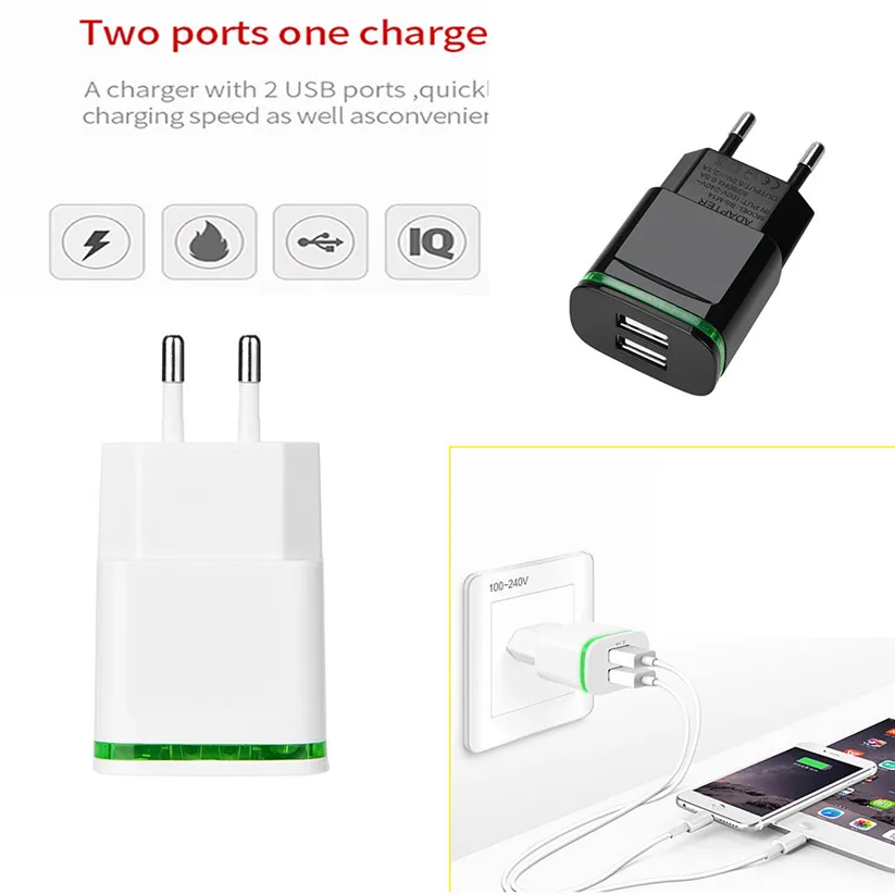Зарядное устройство CARPRIE с 2 USB-портами дорожное зарядное для iPhone Samsung