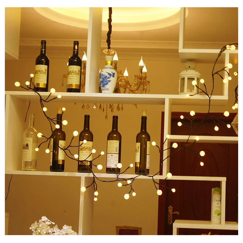 Ветка светодиодов Строка Фея огни ЕС/США Plug Водонепроницаемый 72 светодиоды для