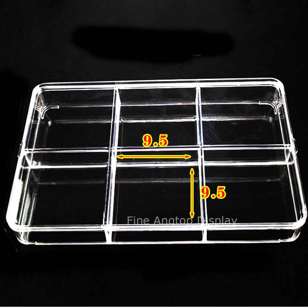 Plastic Clear Box Storage Container with 6 Compartments For Jewelry Nail Art Tips Beads Accessory