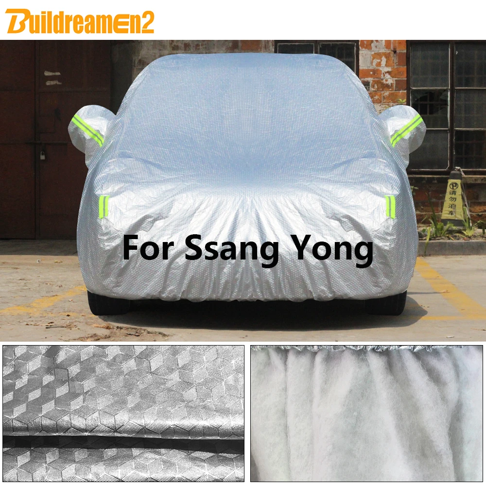 Buildremen2 For Ssang Yong Actyon Korando Rexton Waterproof Car Cover Outdoor Sun Shade Snow Rain Hail Dust Protect Cotton Cover