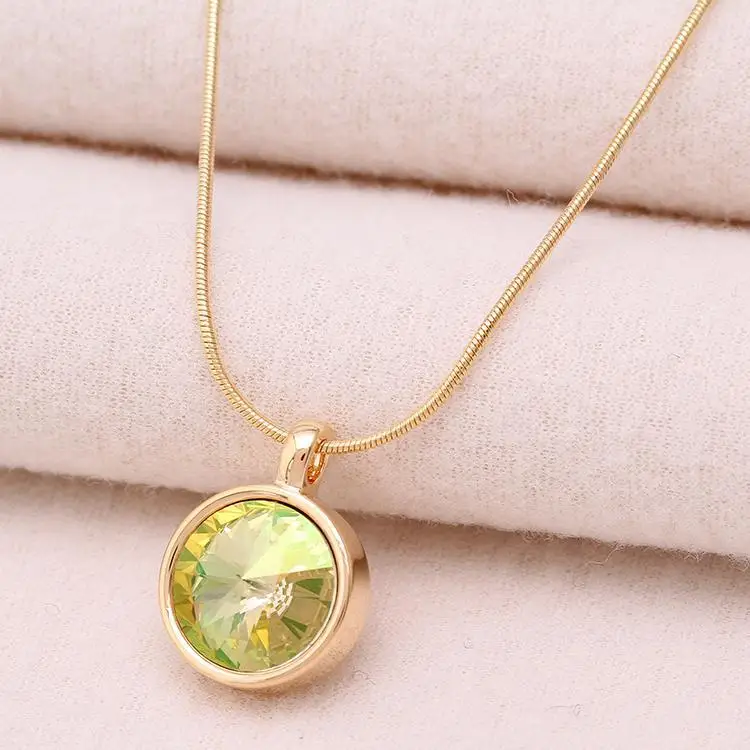 18K Real Gold Plated Женское модное ожерелье s& подвеска, ювелирное изделие, классическое ожерелье, кулон, золотой цвет, австрийские кристаллы, подвески, ювелирное изделие, X0217 - Окраска металла: 18K Real Gold Plated