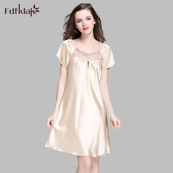 Большие размеры женские ночные рубашки элегантные летние дамские пижамы платье