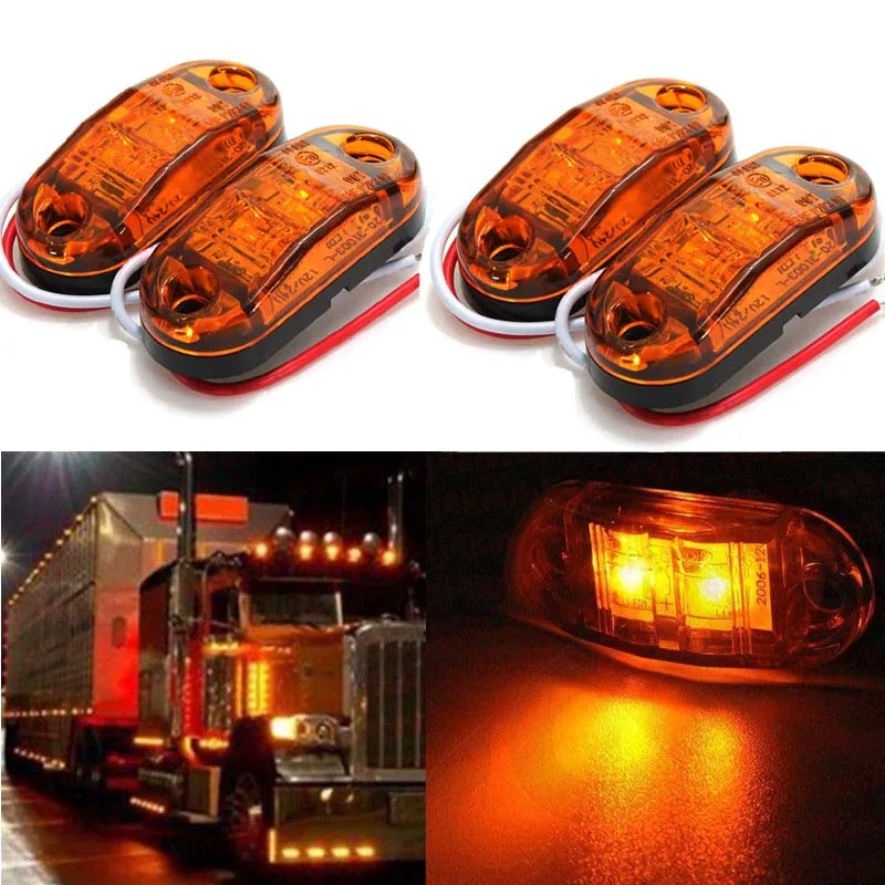 

10 pcs Amber Led Side Marker Light Car Truck Sealed Trailer RV Clearance Lamp 12/24v