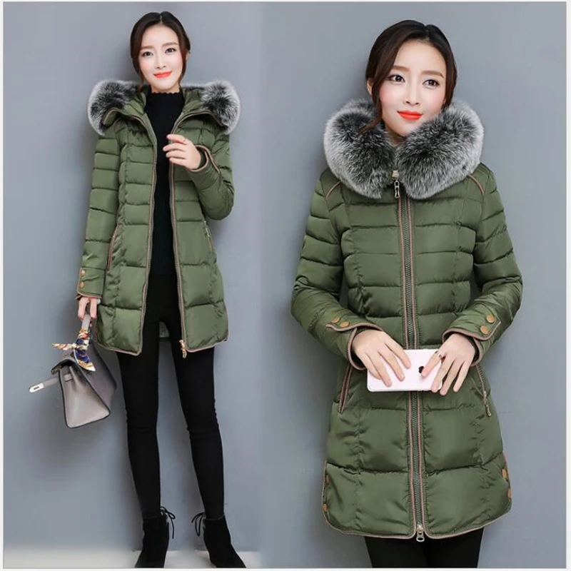 parkas mujer 2019 women winter coat hooded warm plus size cotton padded jacket female long parka womens wadded G133 | Женская одежда