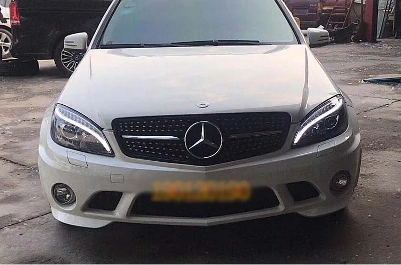 2 шт. автомобильный стиль светодиодный фары для Benz W204 2007-2011 для W204 Головной фонарь светодиодный объектив двойной луч H7 HID Xenon bi xenon объектив
